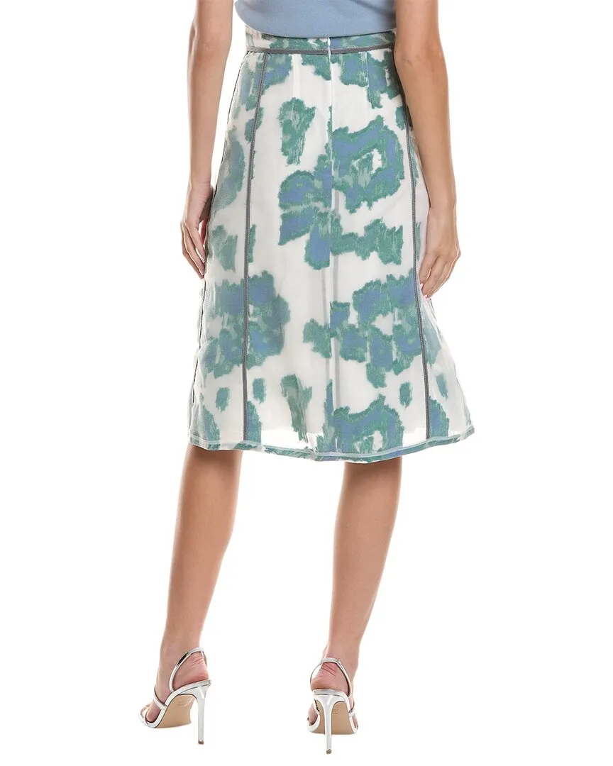 3.1 Phillip Lim Fil Coupe Abstract Daisy Silk-Blend Midi Skirt