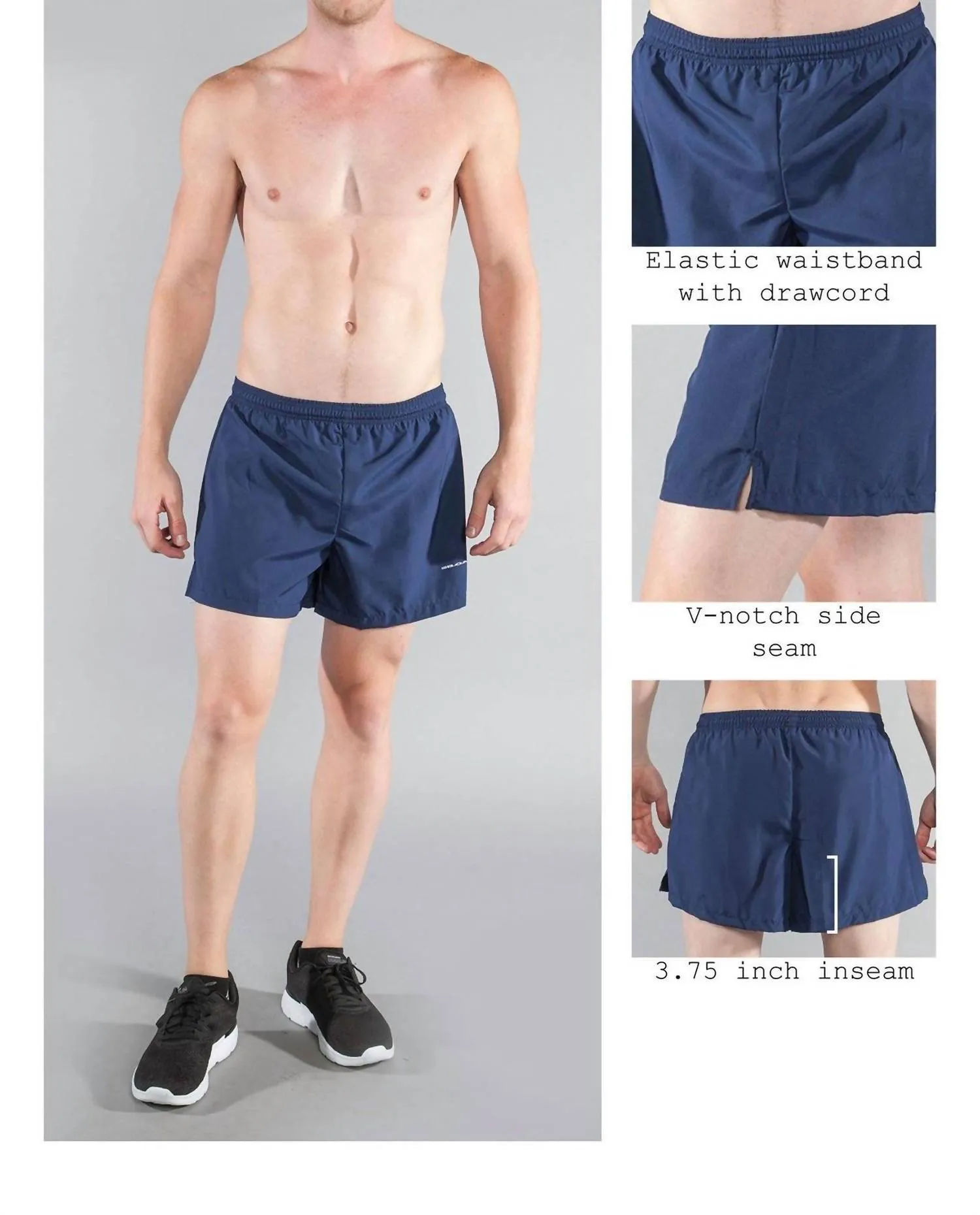 3.75" V-Notch Running Short In Navy