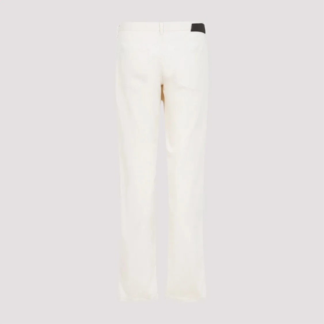 5-Pocket Beige Cotton And Silk Pants