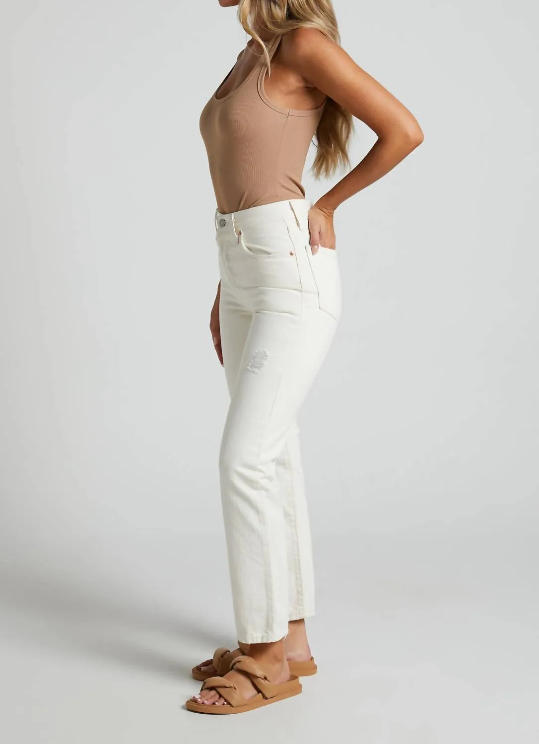 501 Crop Booper Jean In White