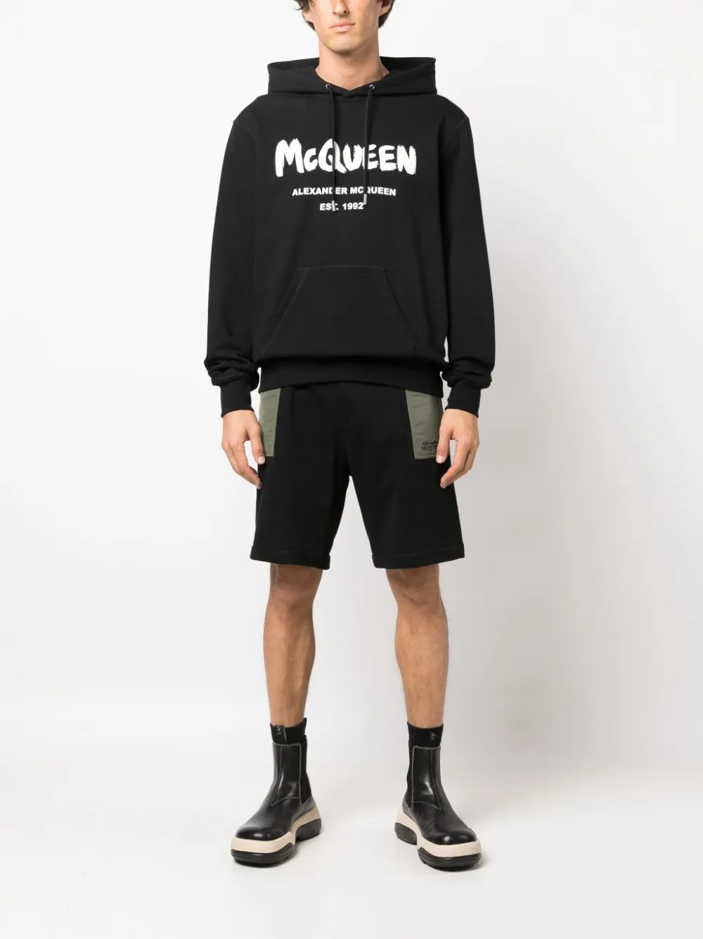 Alexander Mcqueen Men's Two-Tone Elasticated Track Shorts