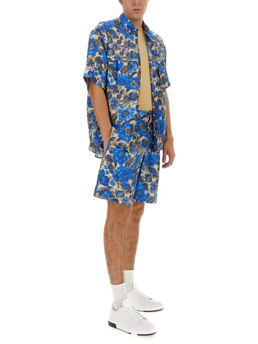 All Over Blue Flower Shorts