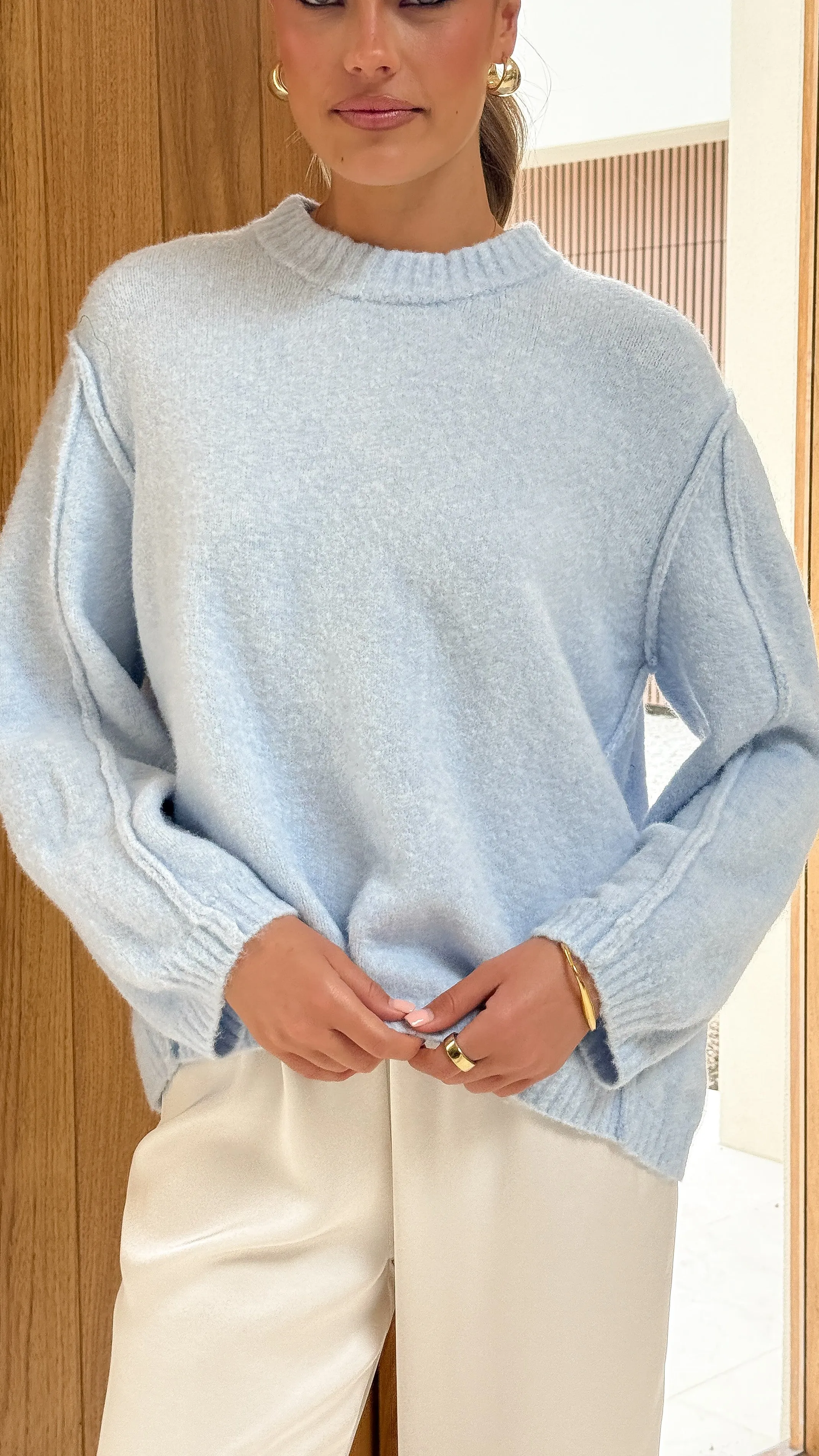 Ally Knit Sweater - Blue