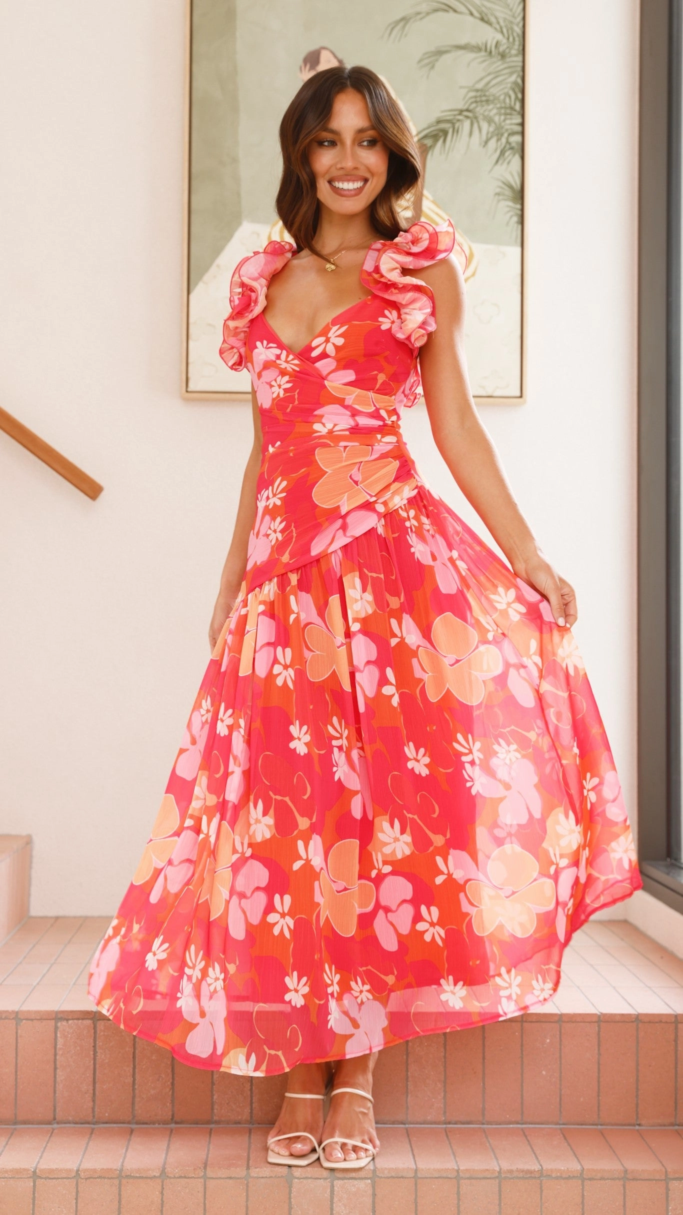 Alma Maxi Dress - Blood Orange
