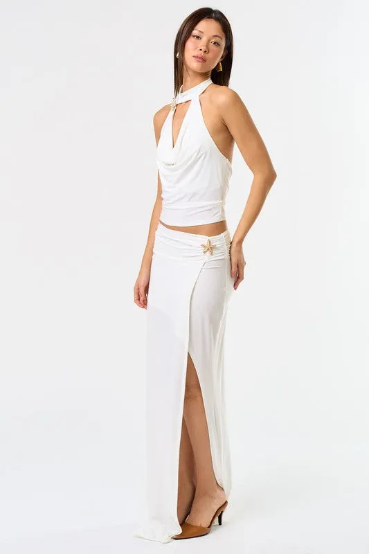 Aluna Starfish Cowl Neck Halter Top