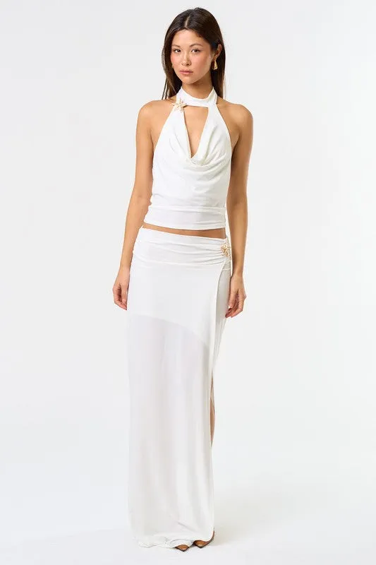 Aluna Starfish Cowl Neck Halter Top