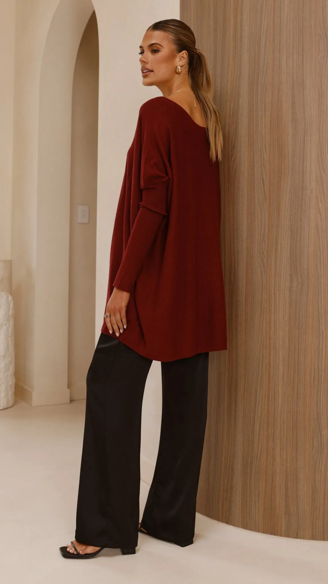 Amalia Knit Top - Burgundy
