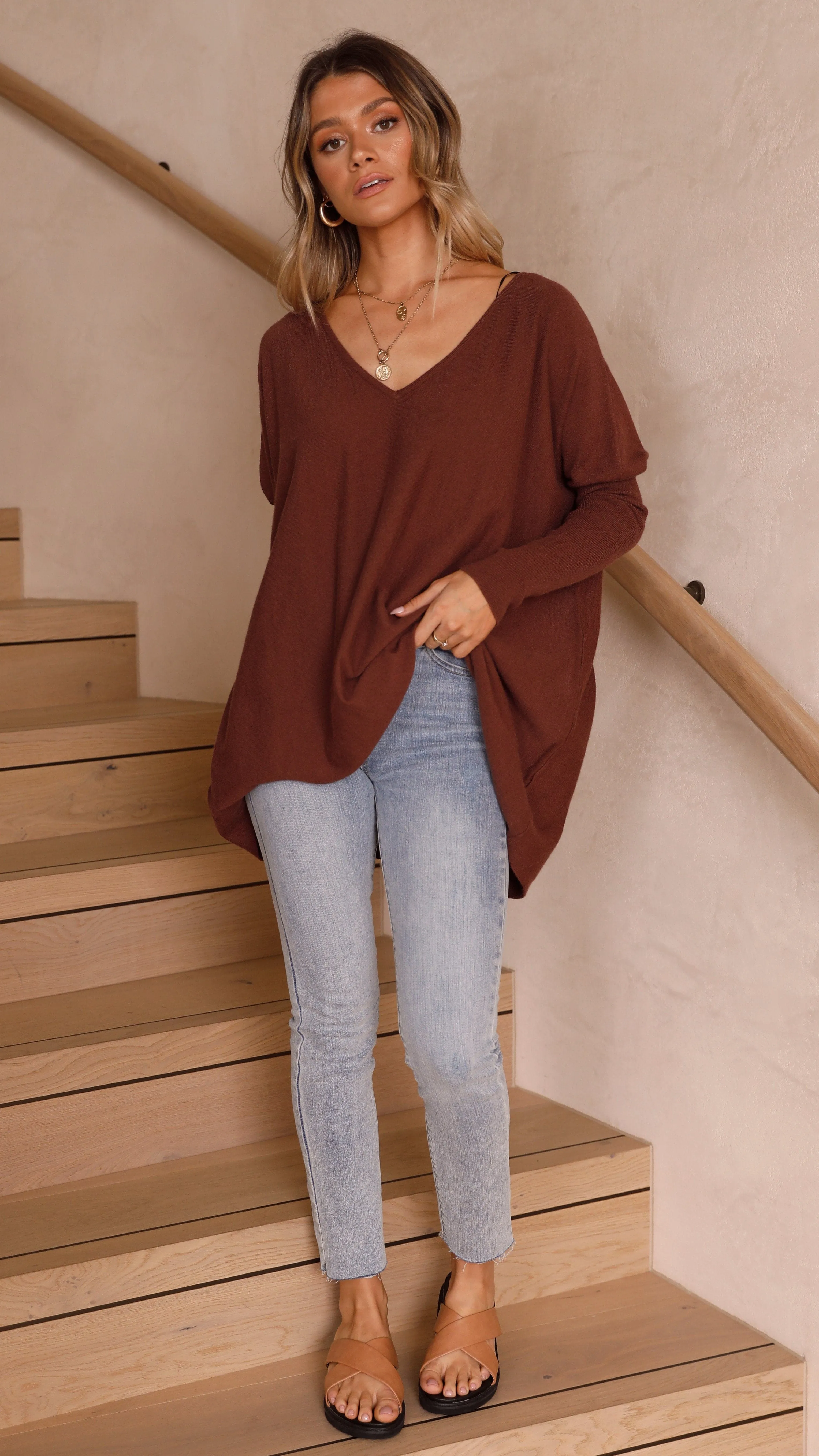 Amalia Knit Top - Chocolate
