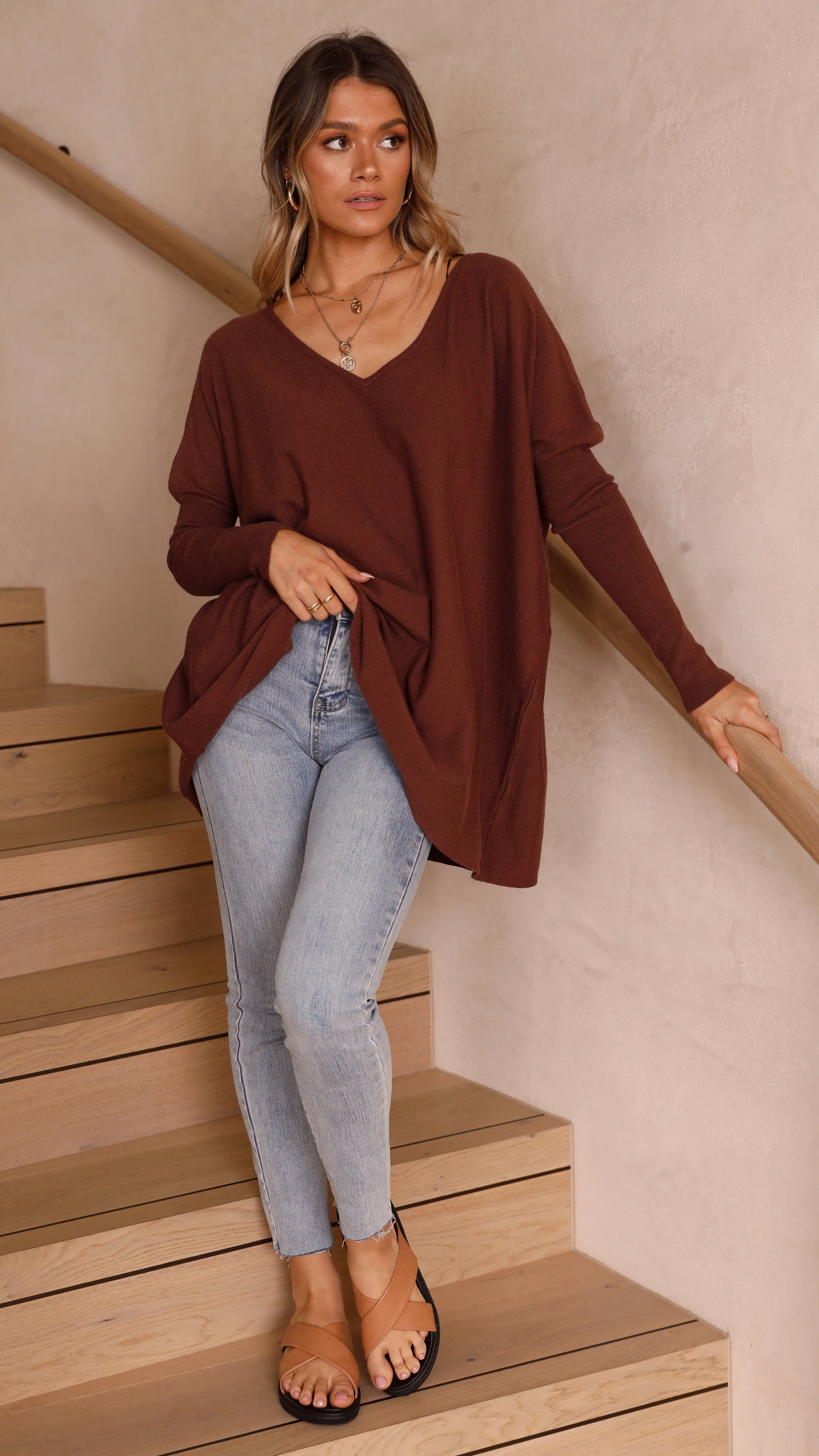 Amalia Knit Top - Chocolate