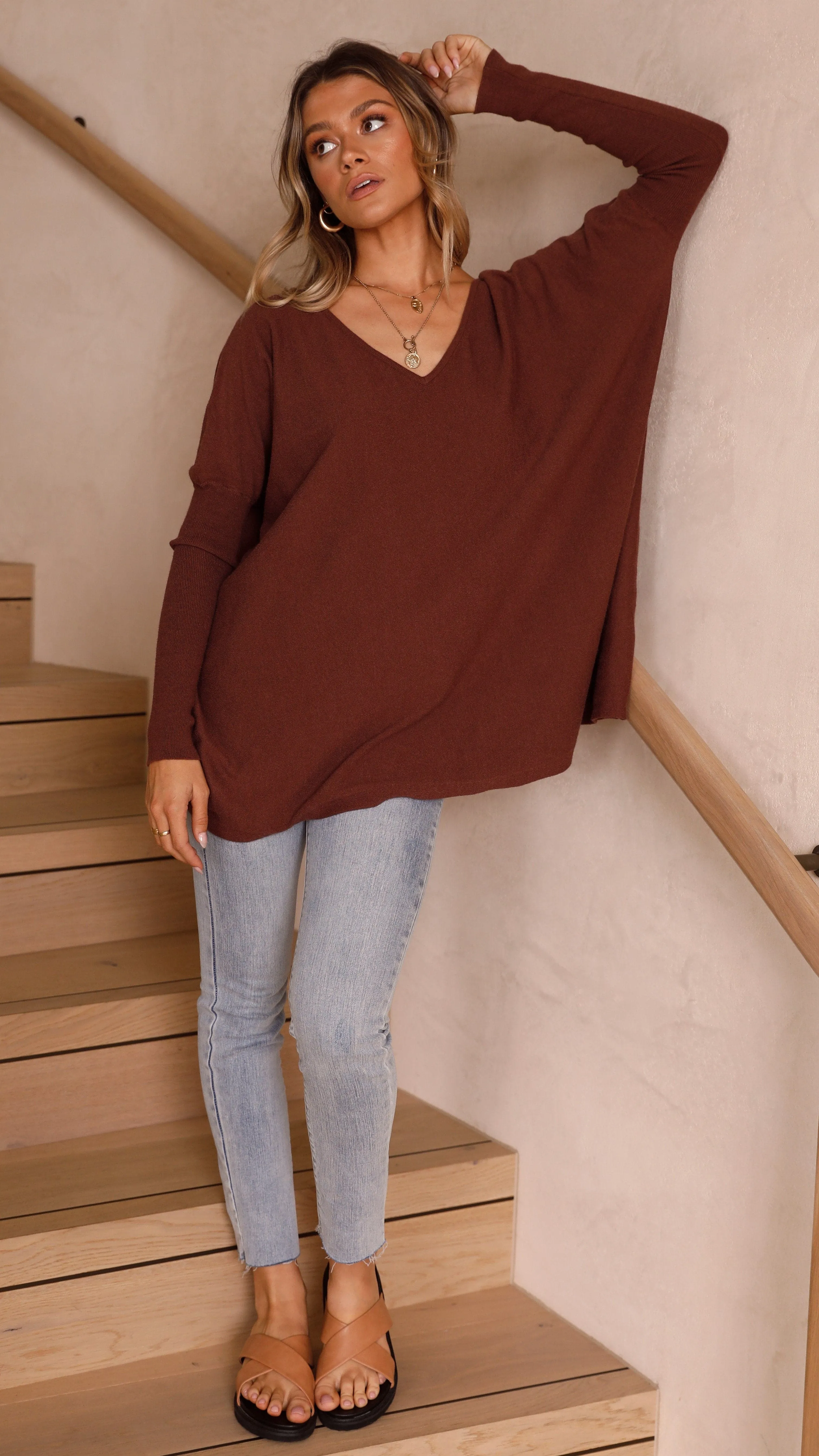 Amalia Knit Top - Chocolate