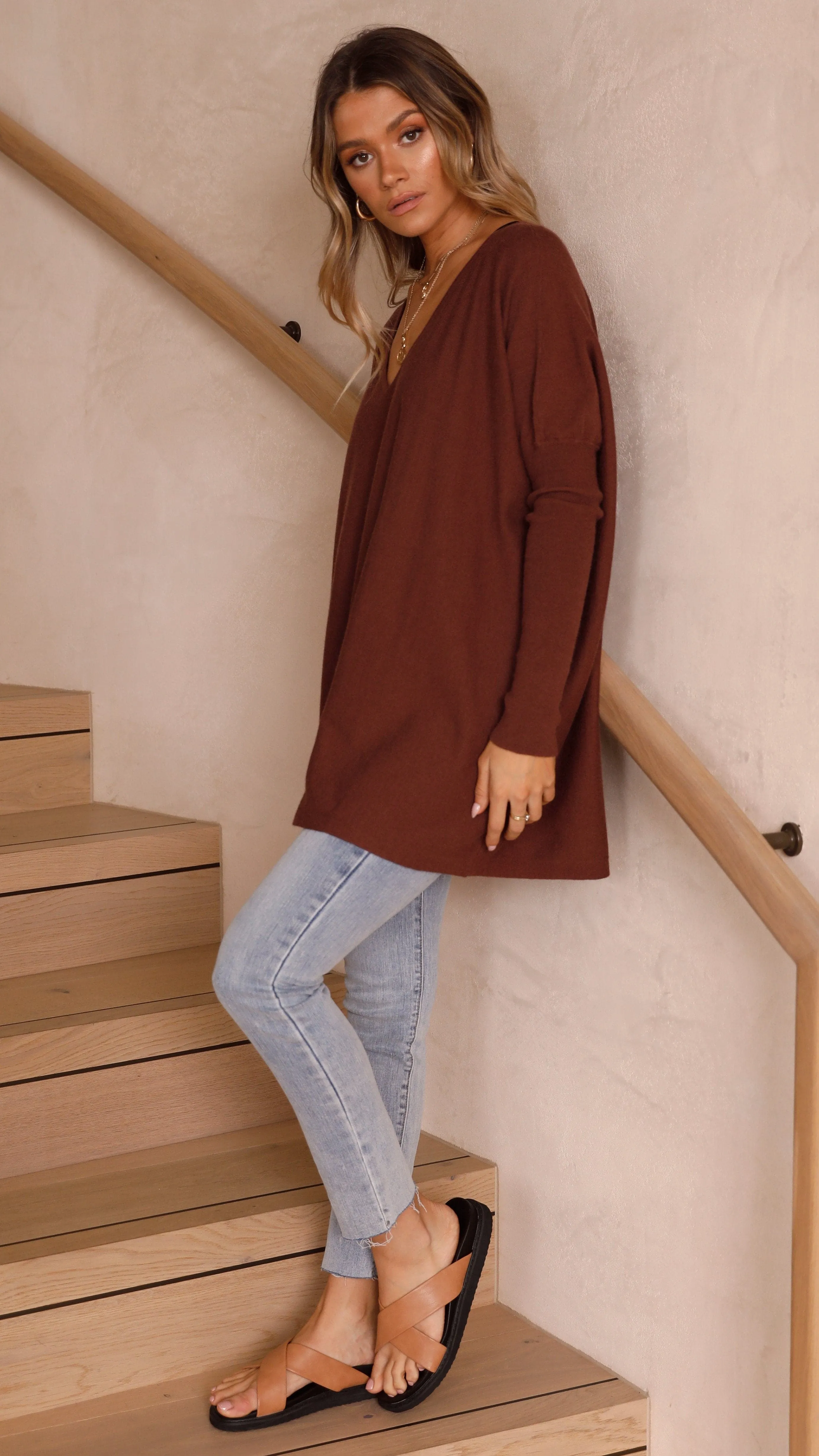 Amalia Knit Top - Chocolate