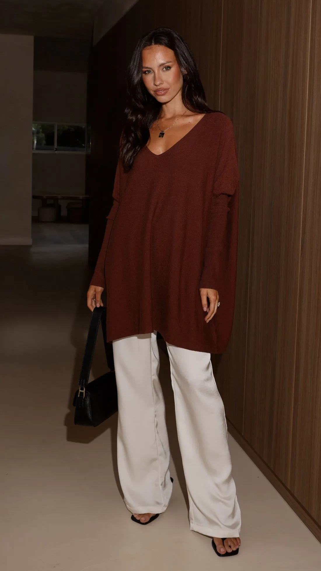 Amalia Knit Top - Chocolate