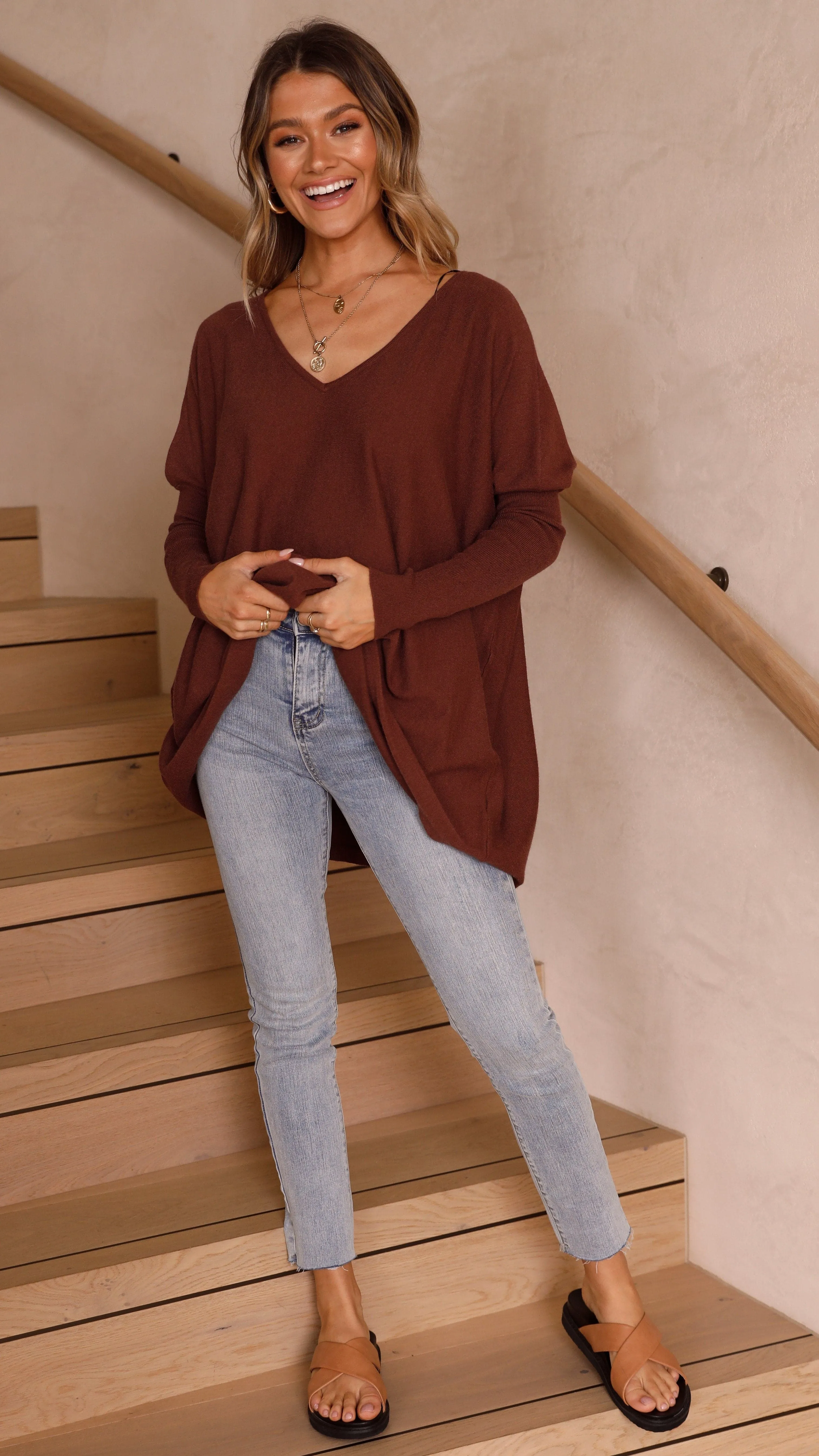 Amalia Knit Top - Chocolate