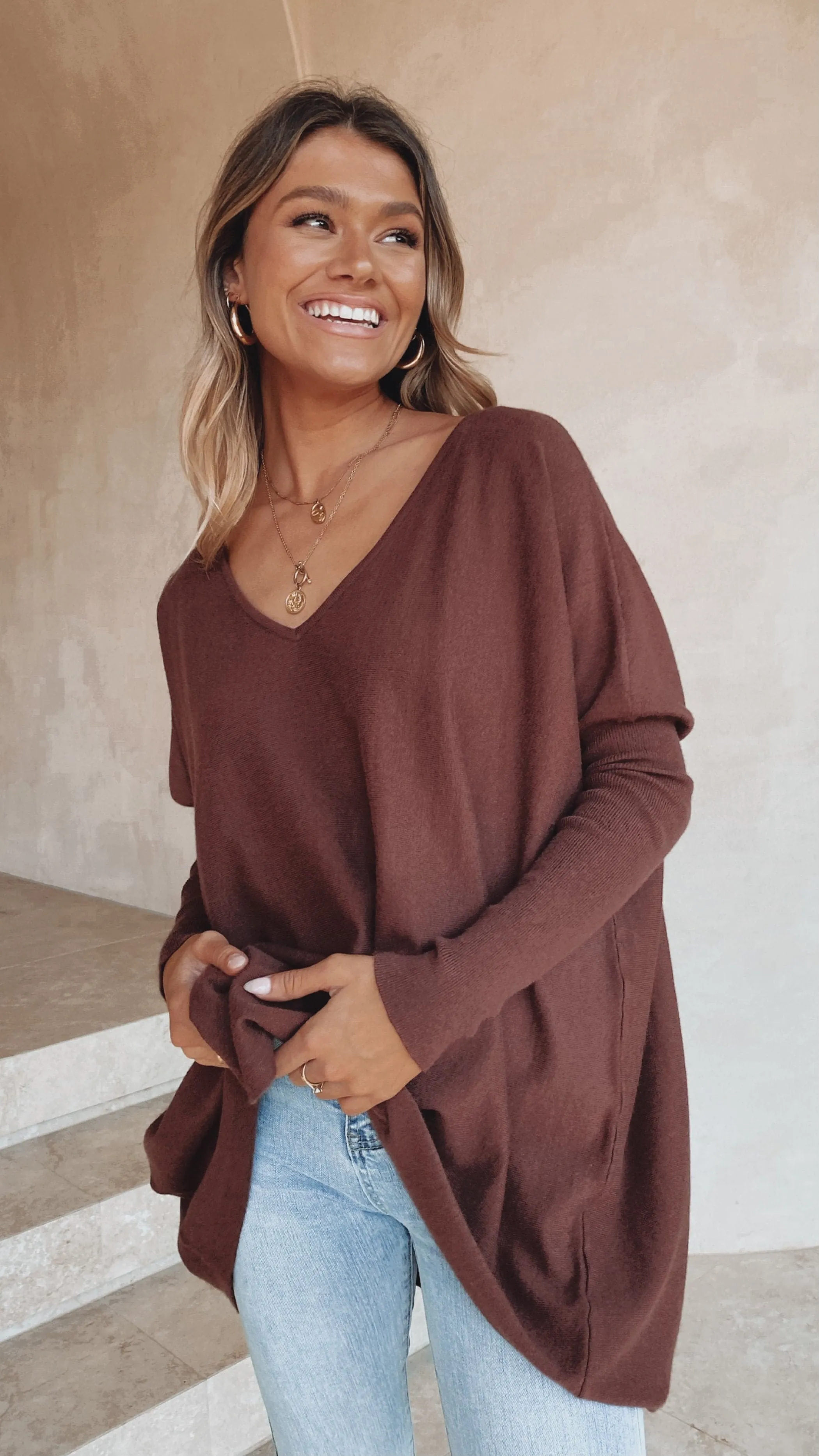 Amalia Knit Top - Chocolate