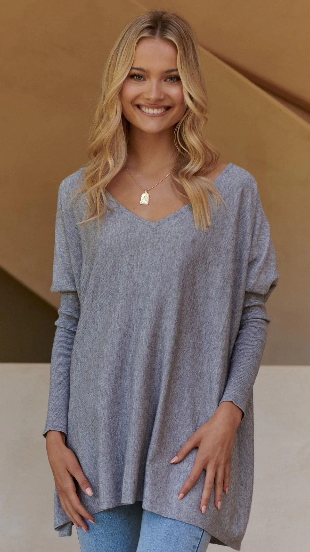 Amalia Knit Top - Grey