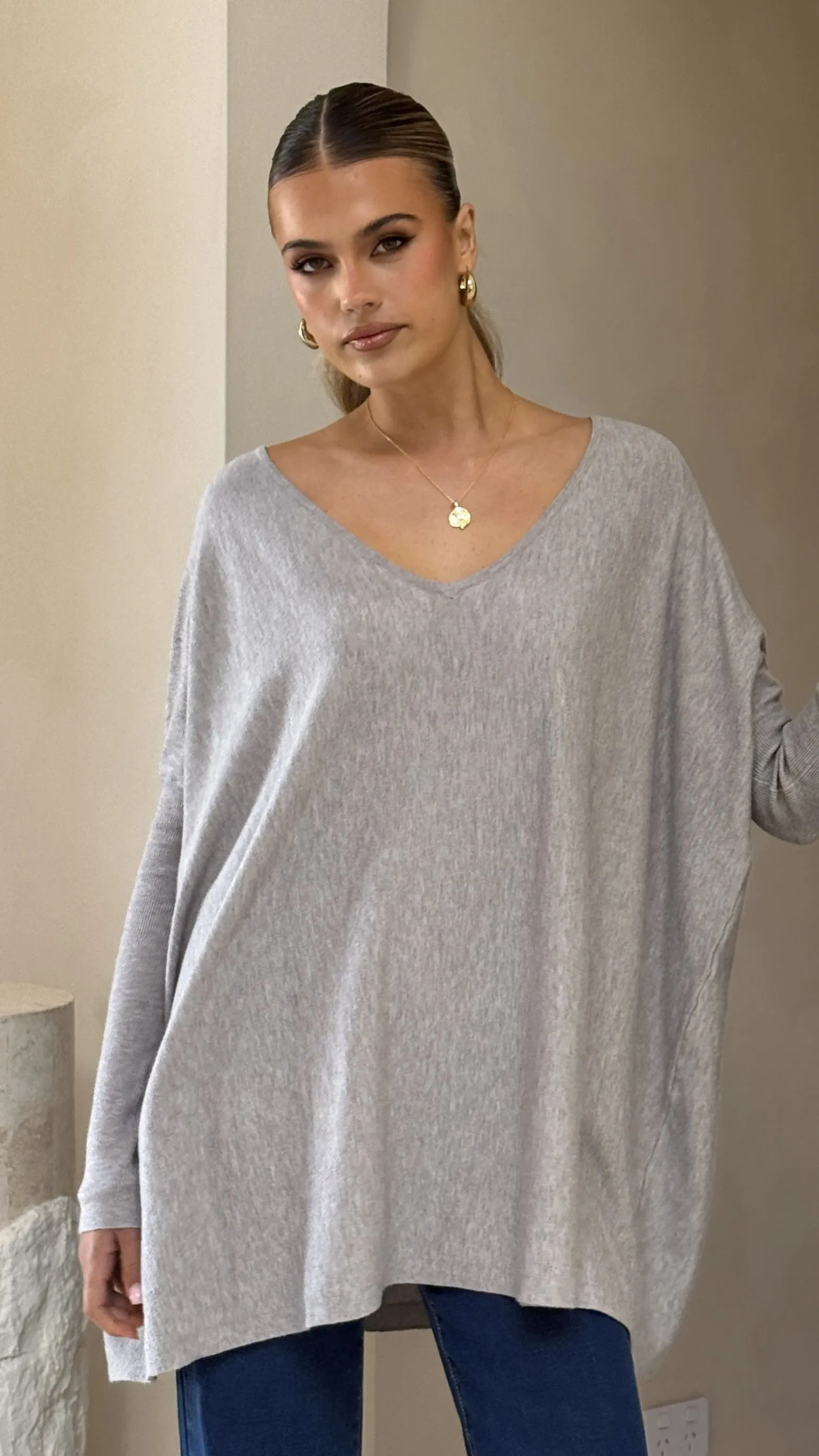 Amalia Knit Top - Grey