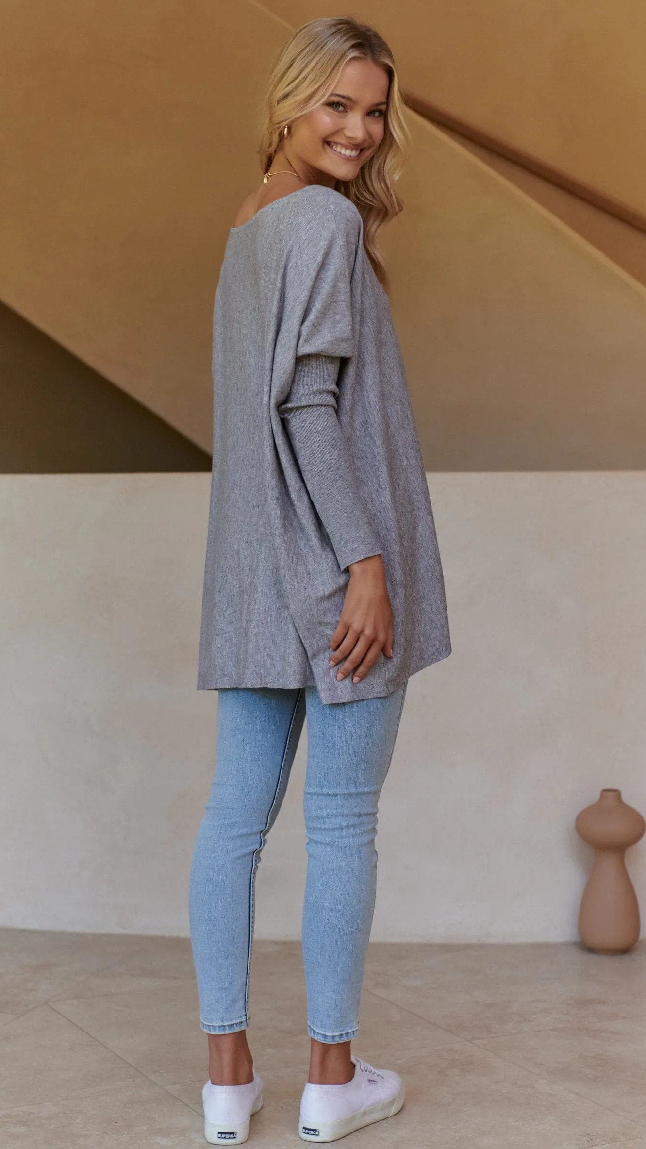 Amalia Knit Top - Grey