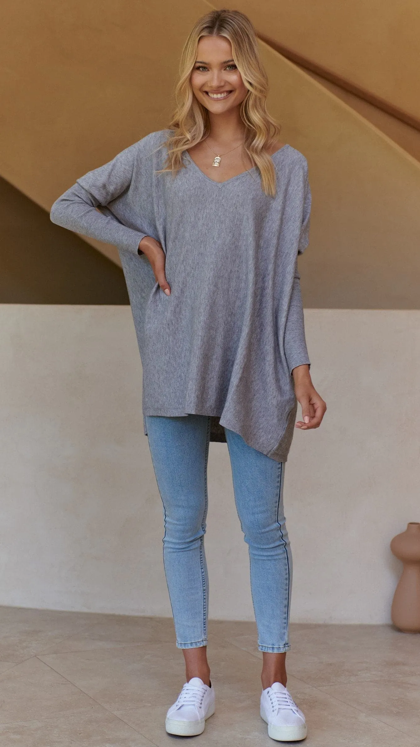 Amalia Knit Top - Grey