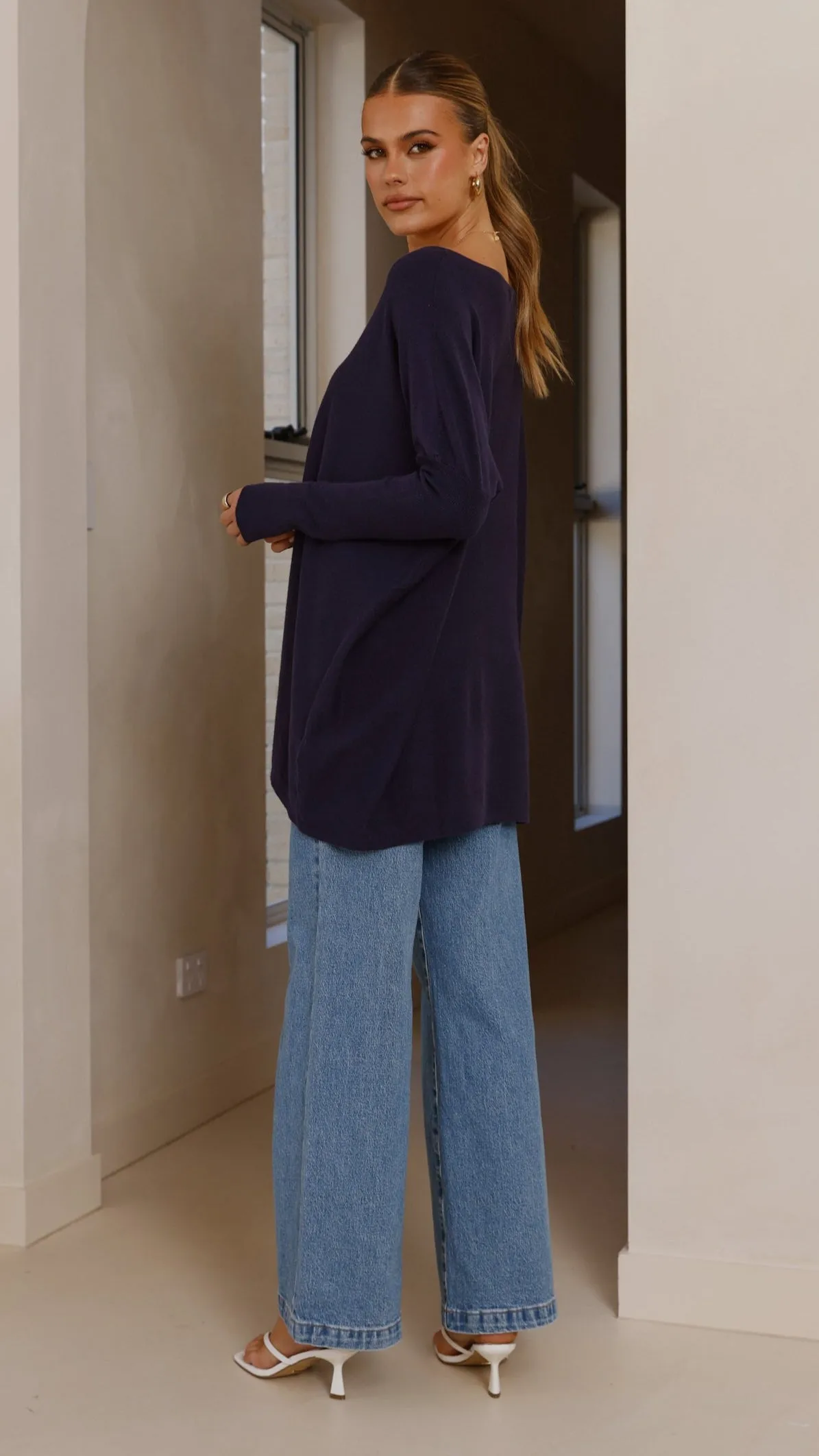 Amalia Knit Top - Navy