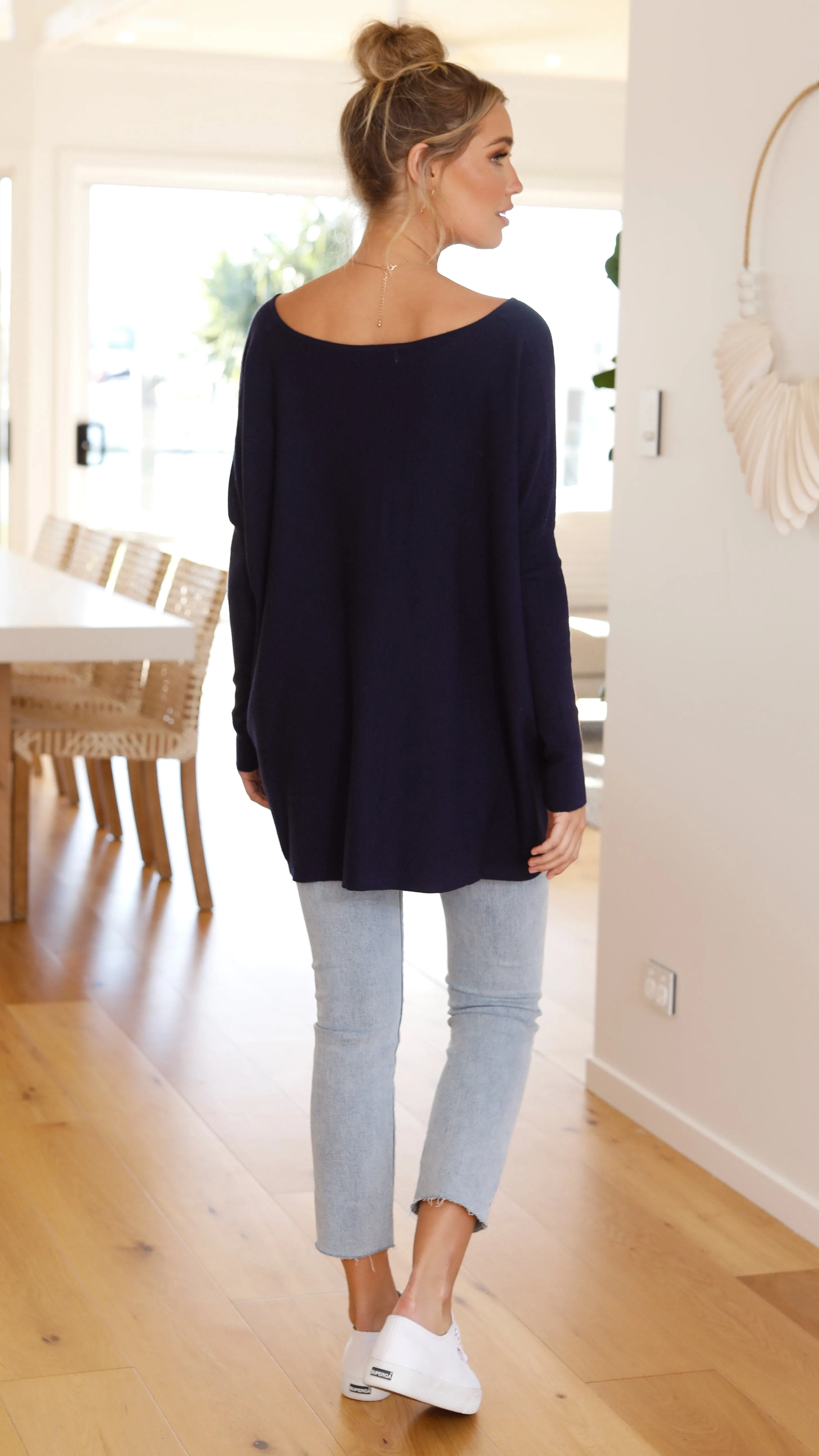 Amalia Knit Top - Navy
