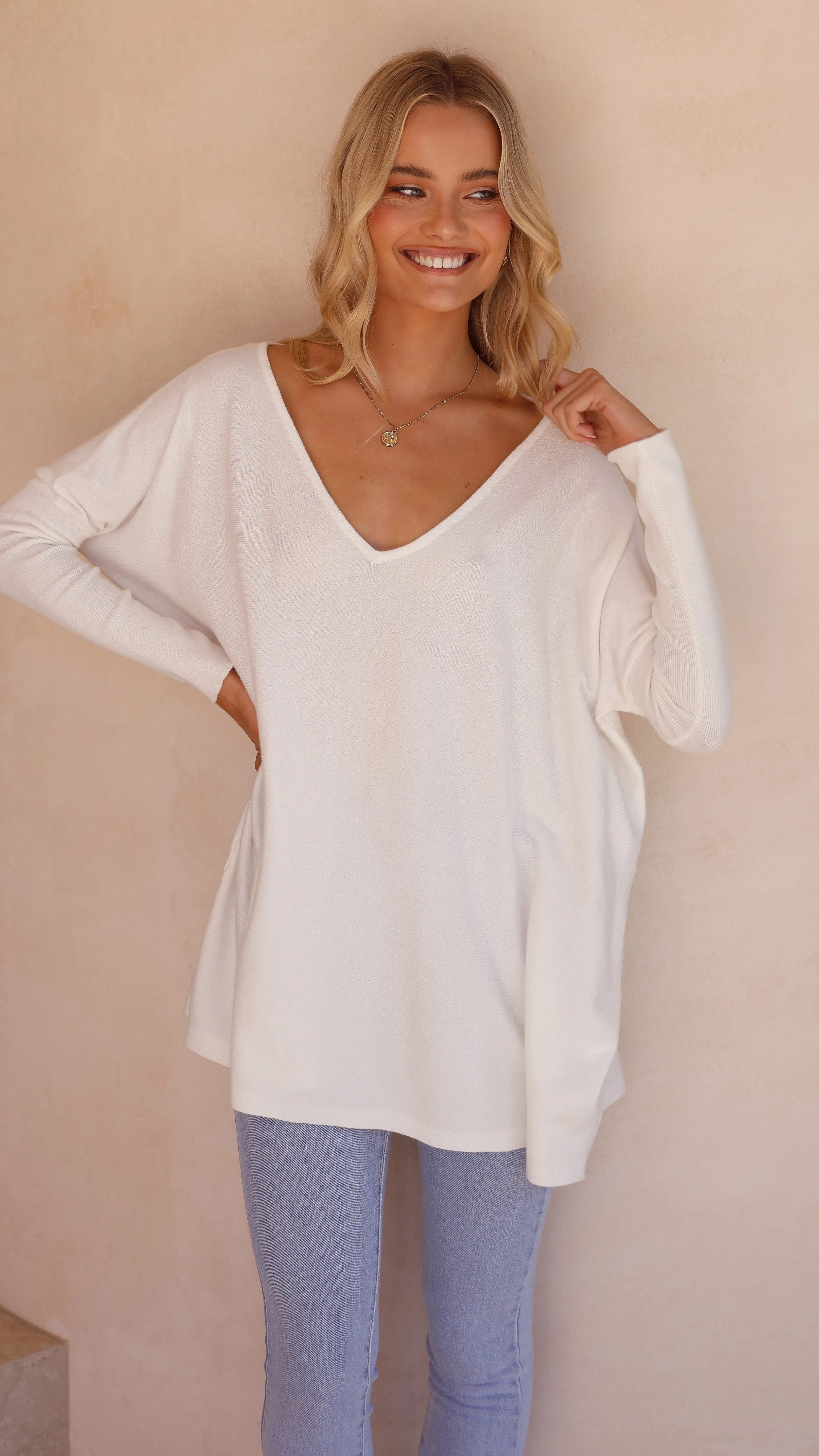 Amalia Knit Top - White