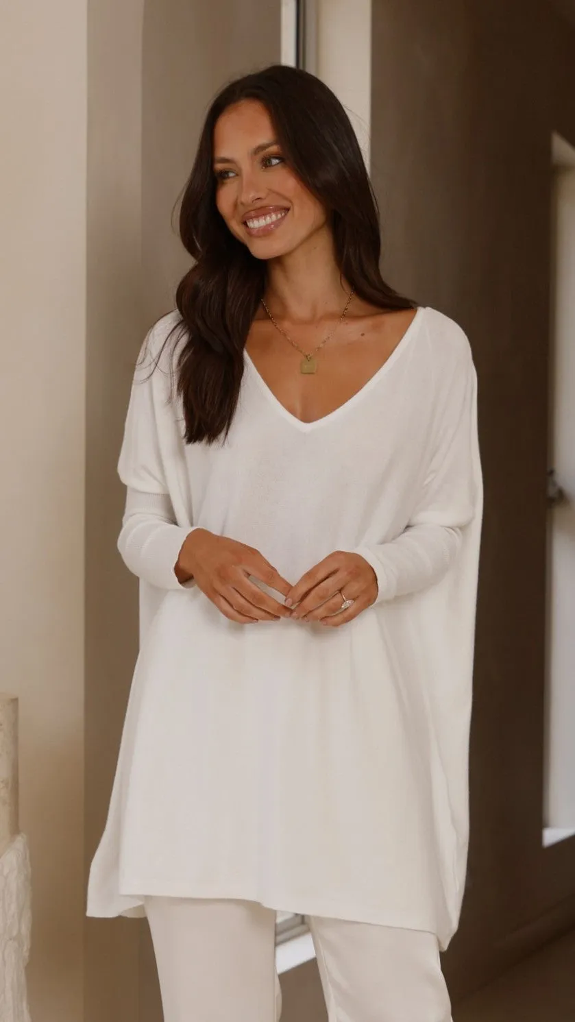 Amalia Knit Top - White