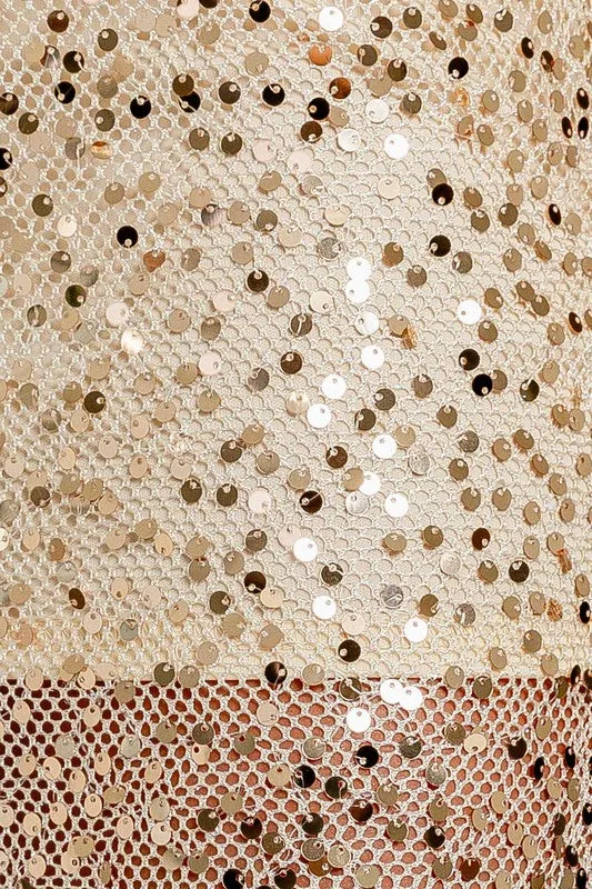 Backstage Gold Sequin Cropped Top