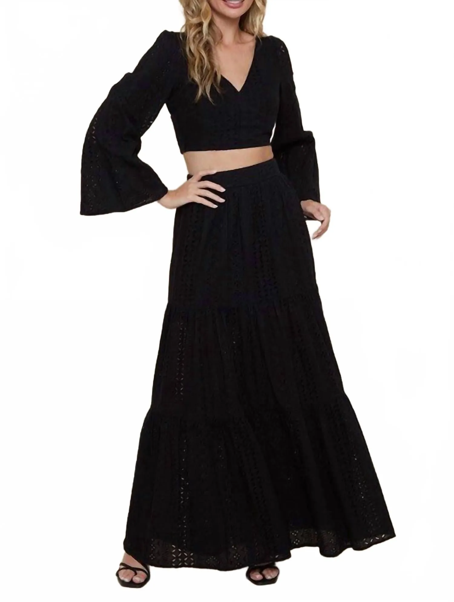 Becky Eyelet Set In Black