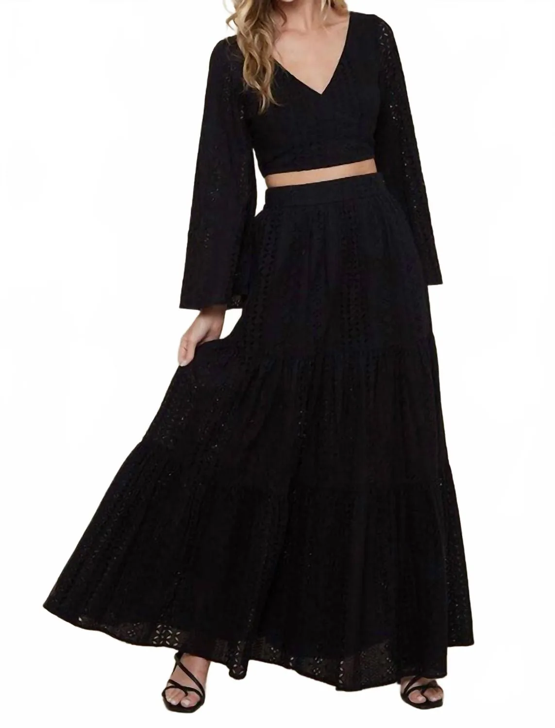 Becky Eyelet Set In Black