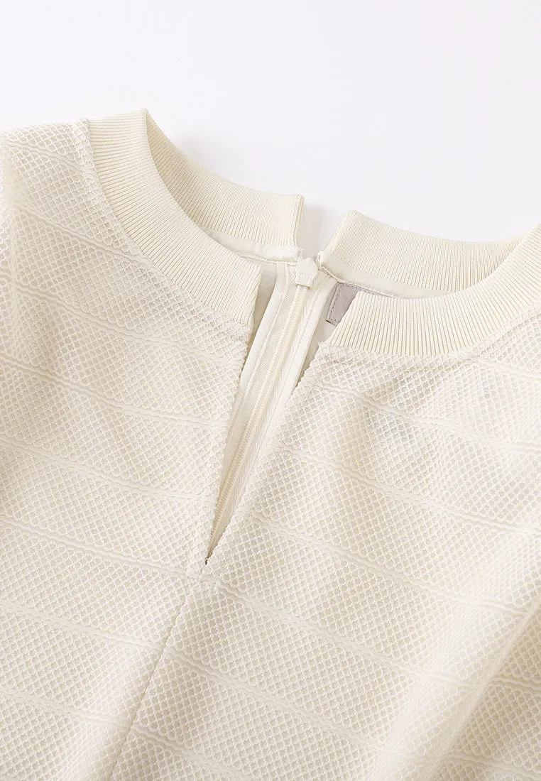 Beige Cap Sleeve Knit Top