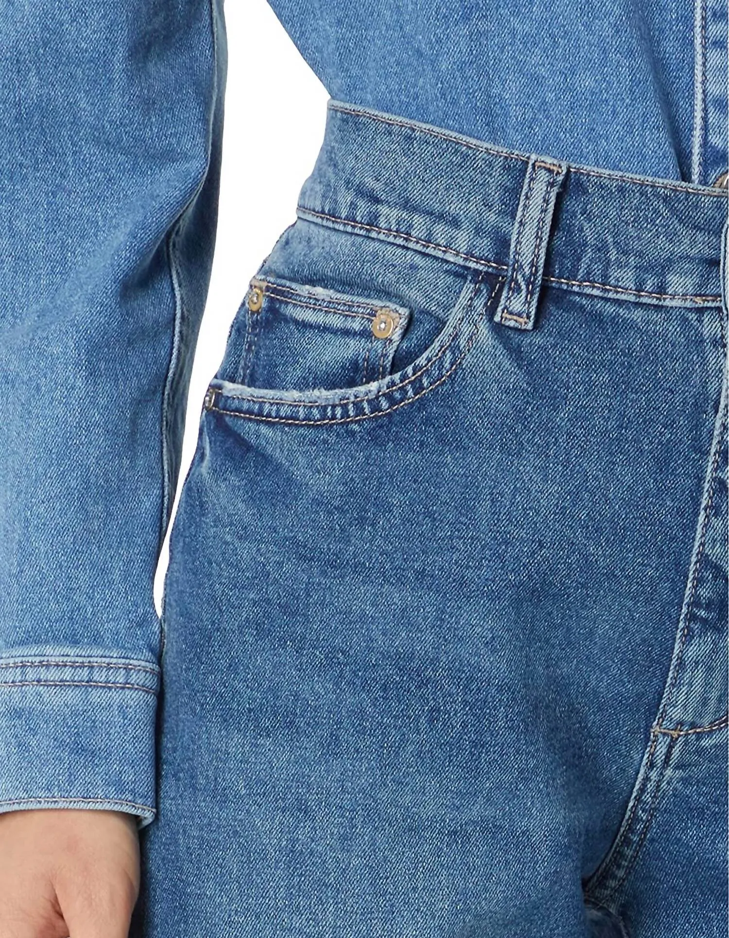 Bella Slim High Rise Distressed Jeans In Sea Storm