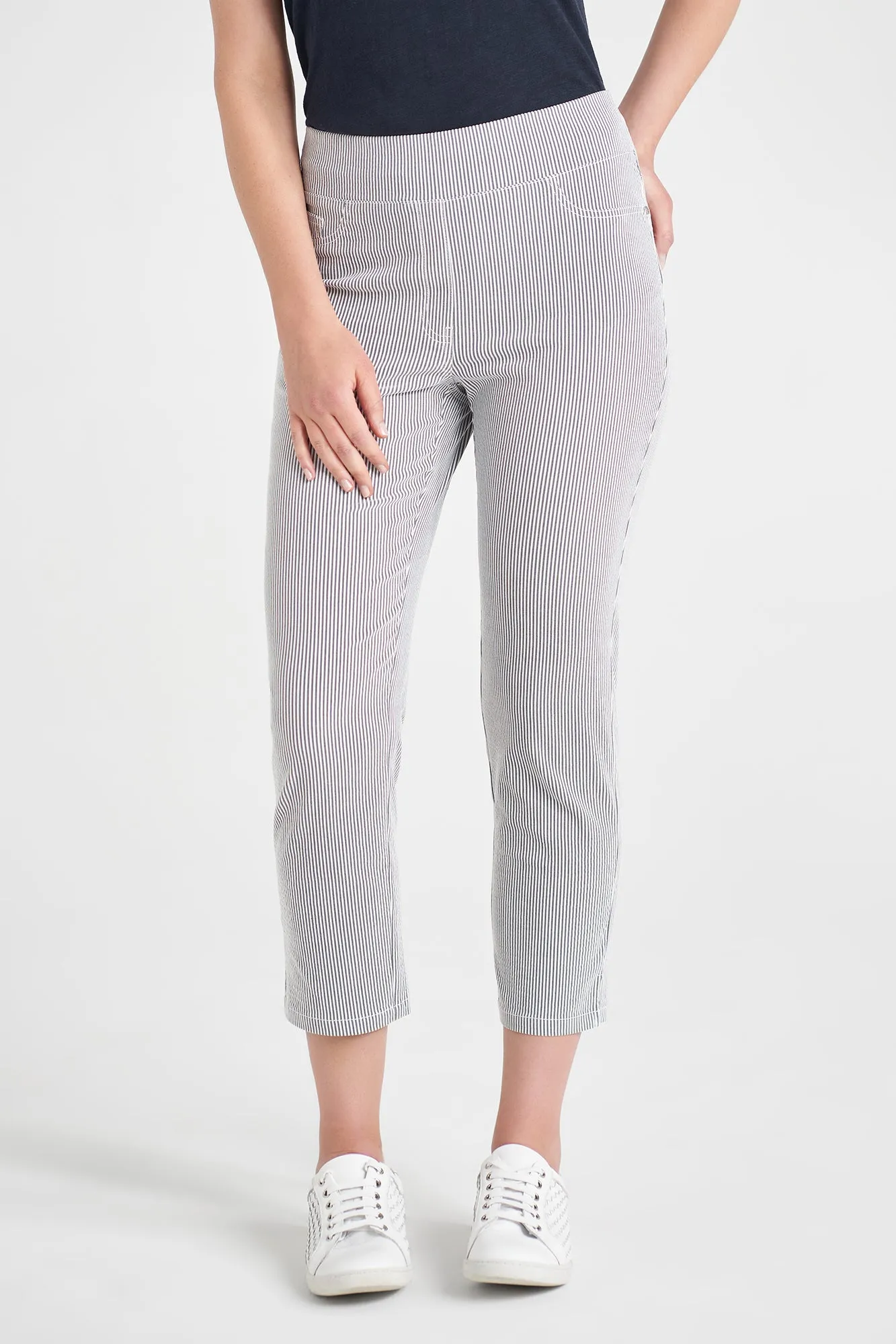 Bengajean 3/4 Seersucker - Black Stripe