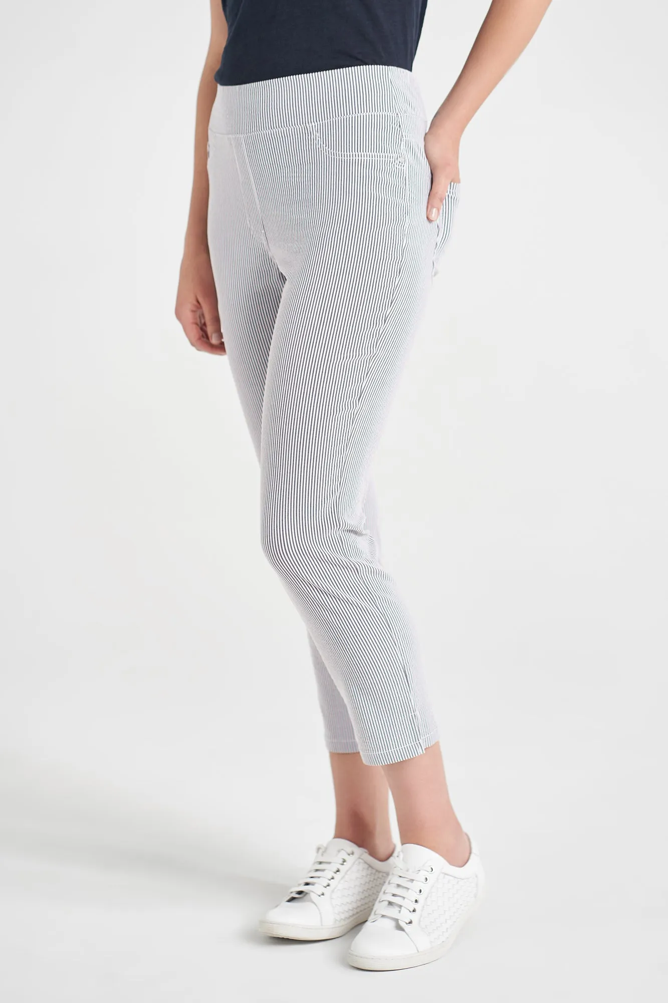 Bengajean 3/4 Seersucker - Black Stripe