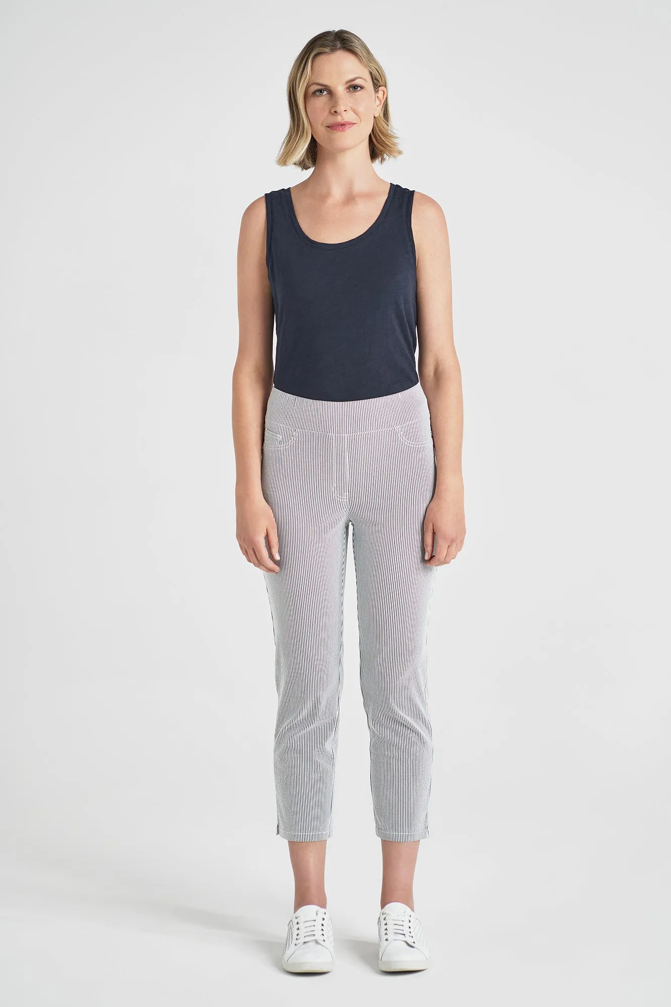 Bengajean 3/4 Seersucker - Black Stripe