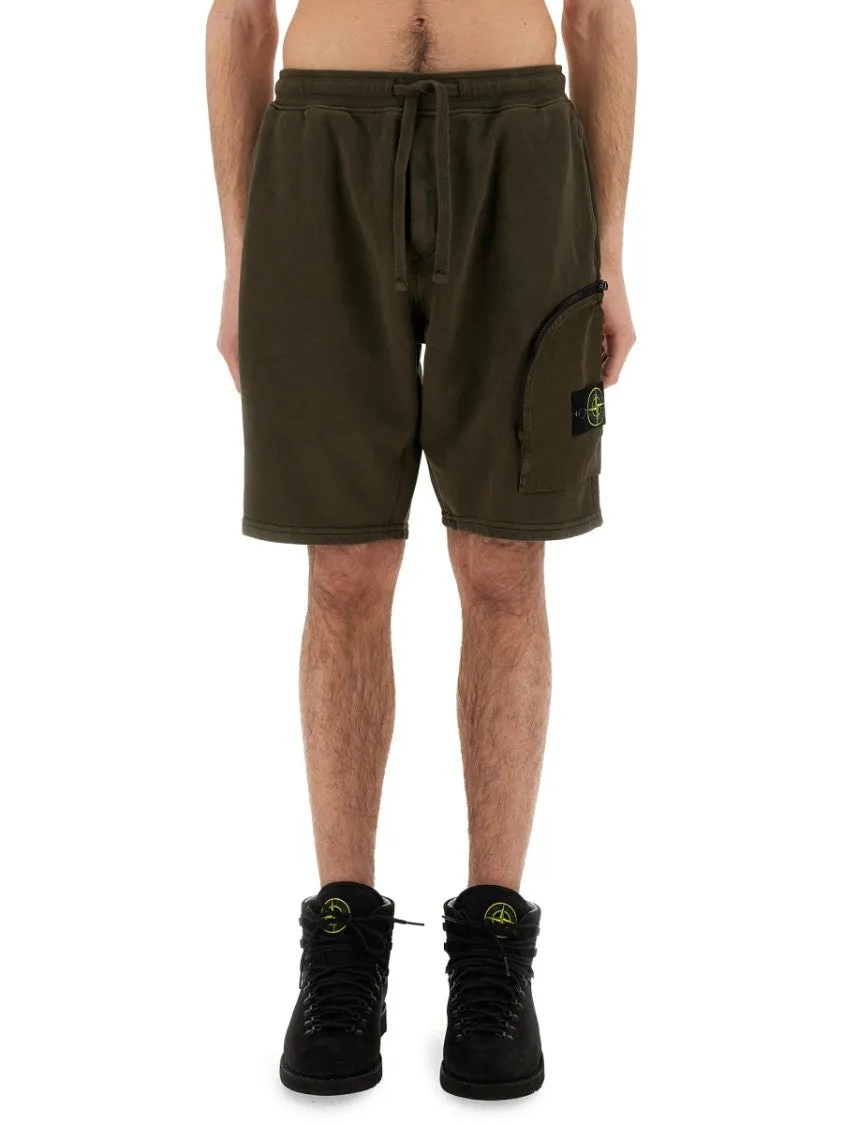 Bermuda Cargo Shorts With Elastic Waistband