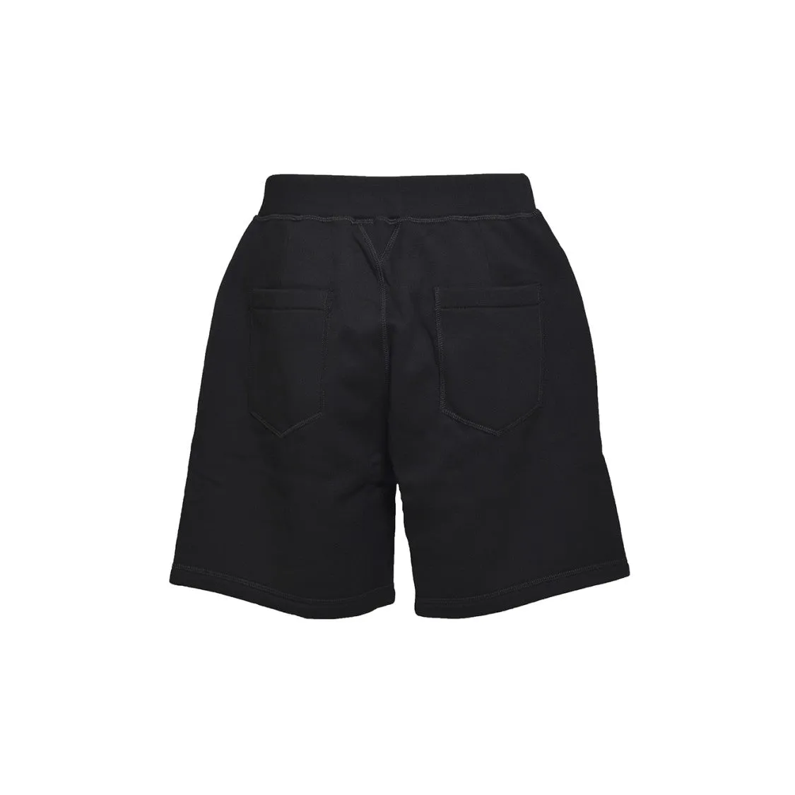 Black Cotton Icon Stamps Relax Bermuda Shorts