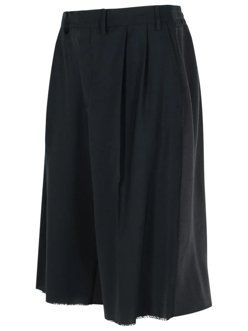 Black Virgin Wool Bermuda Shorts