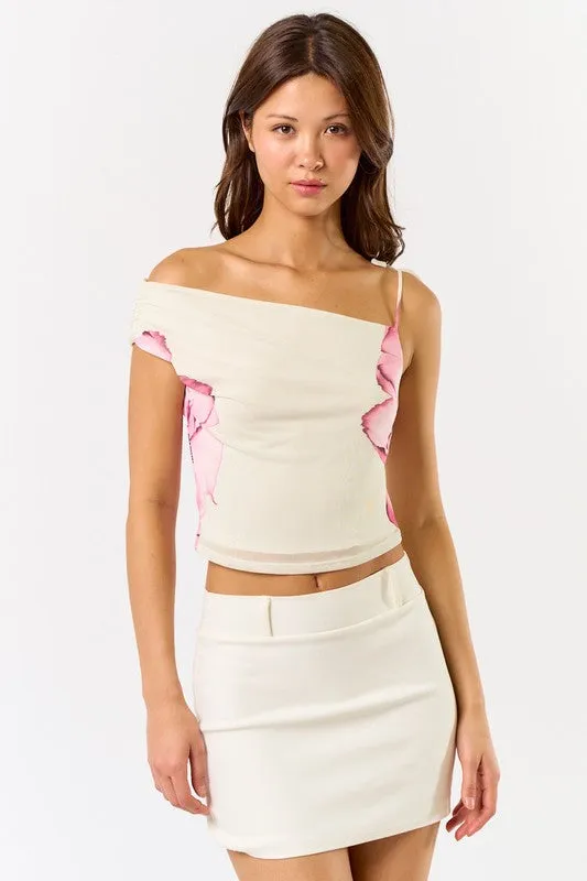 Blossom Asymmetrical Off Shoulder Top