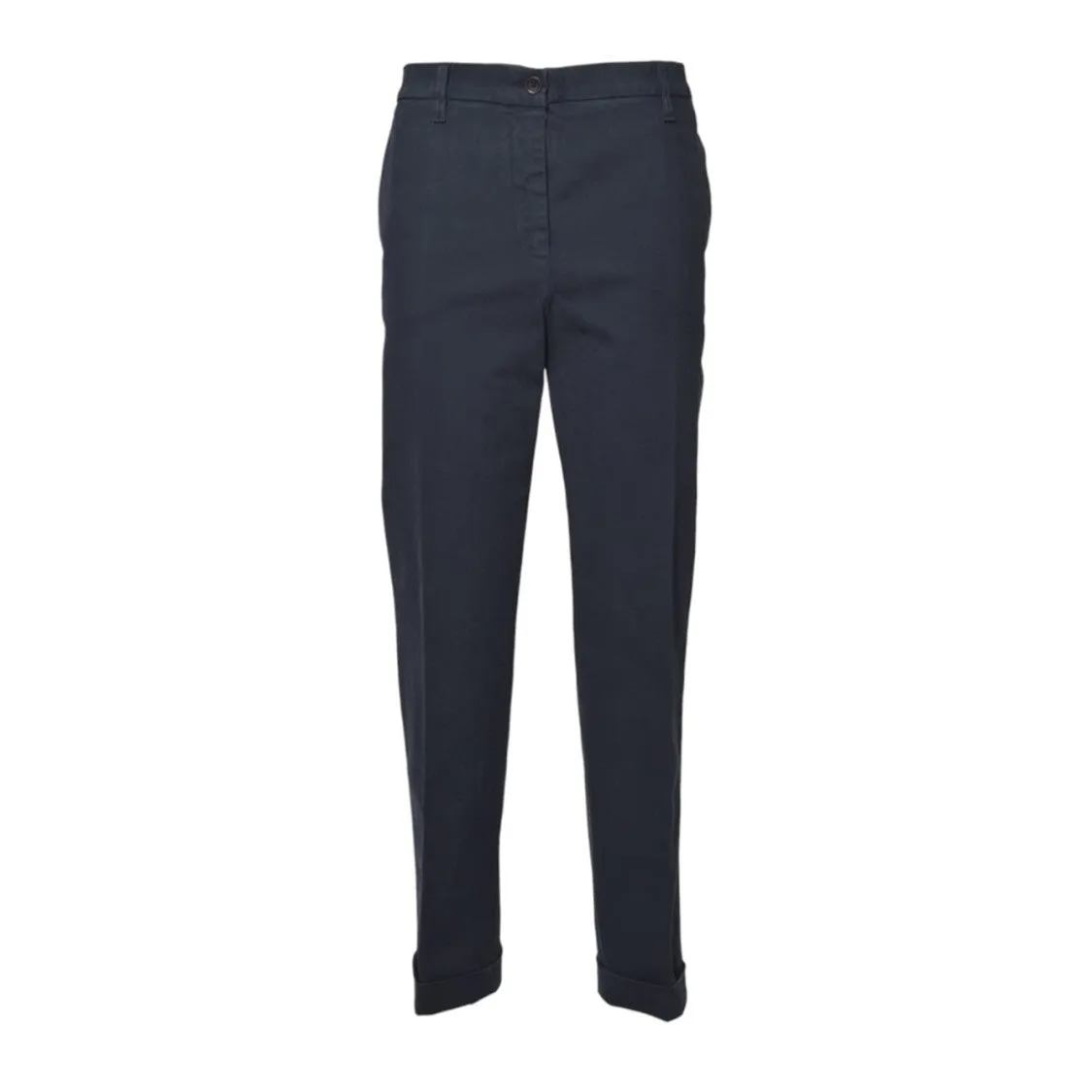 Blue Cotton Pique Trousers