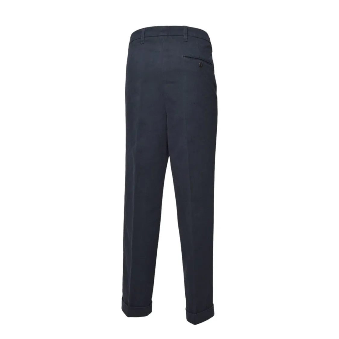 Blue Cotton Pique Trousers