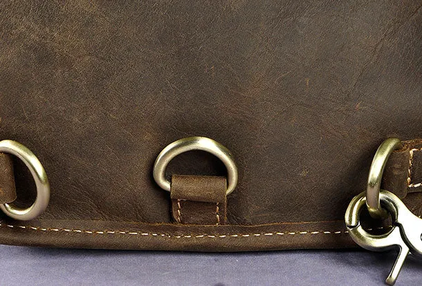 Blue Leather Chest Bag For Men Cool Leather Sling Bag Mens Sling Crossbody Backpack