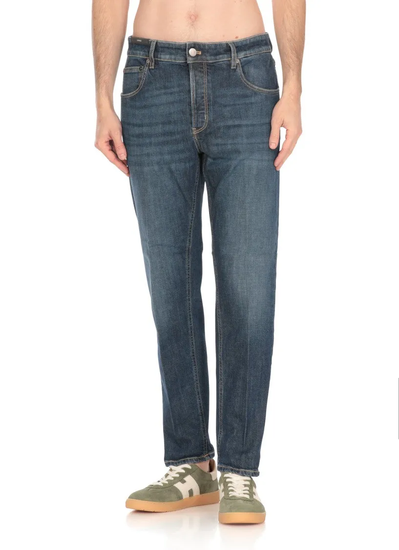 Blue Straight Cut Denim Jeans