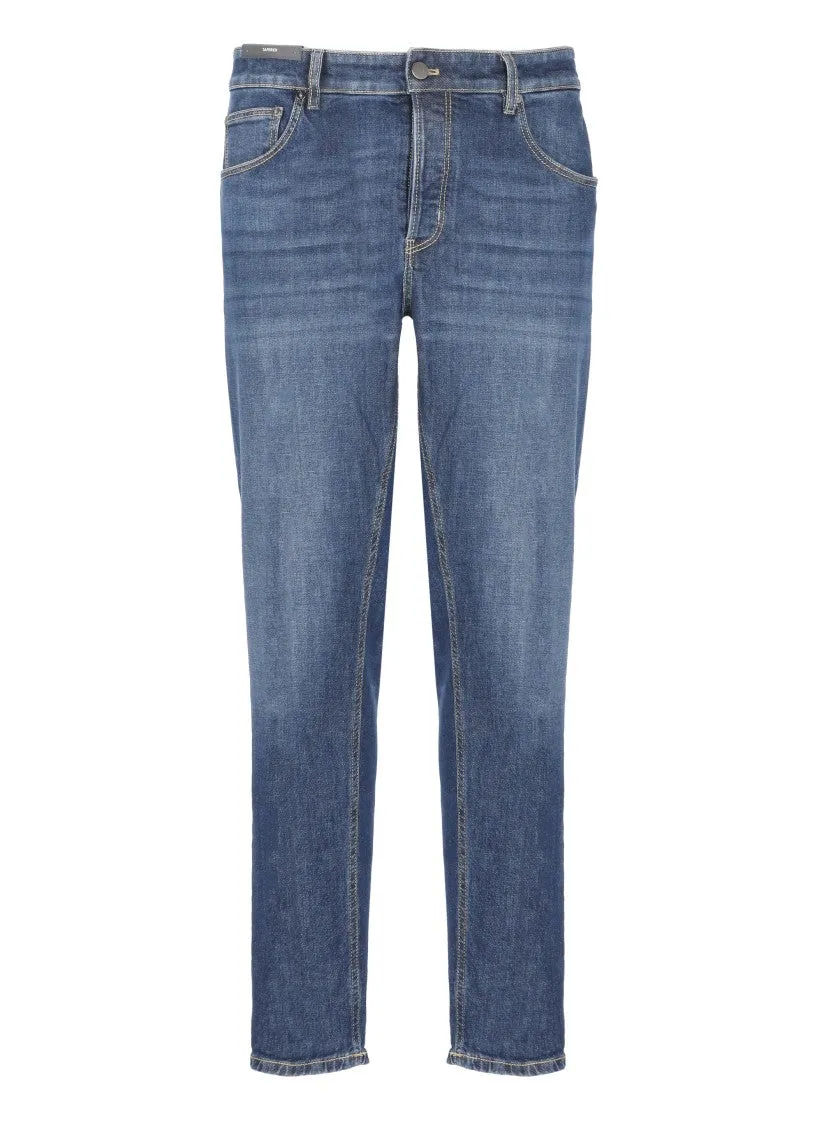 Blue Straight Cut Denim Jeans