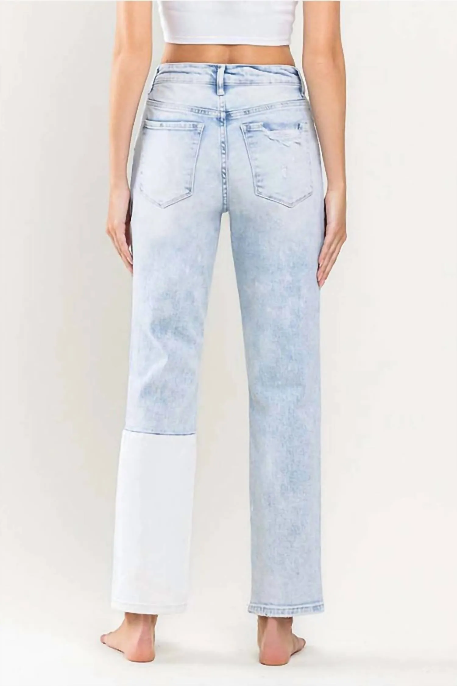 Boyfriend Color Block Straight In Light Wash