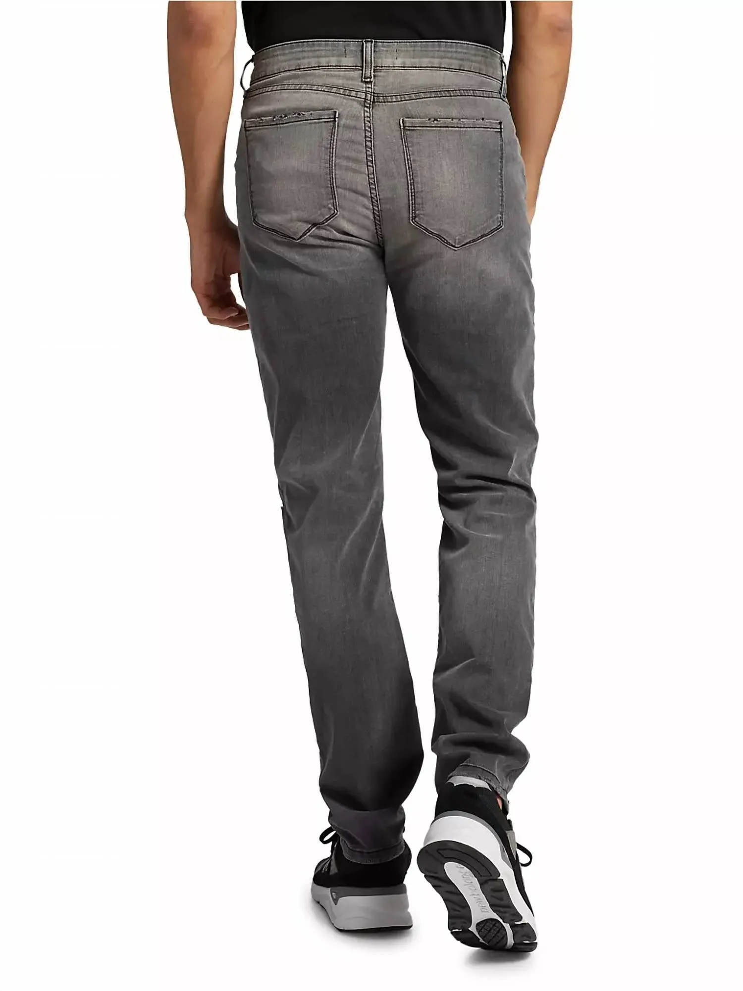 Brando Slim Distressed Greigio Jean In Grey