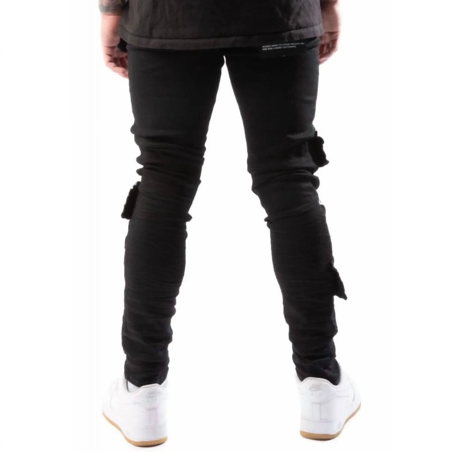 Brutini Cargo Jean In Jet Black