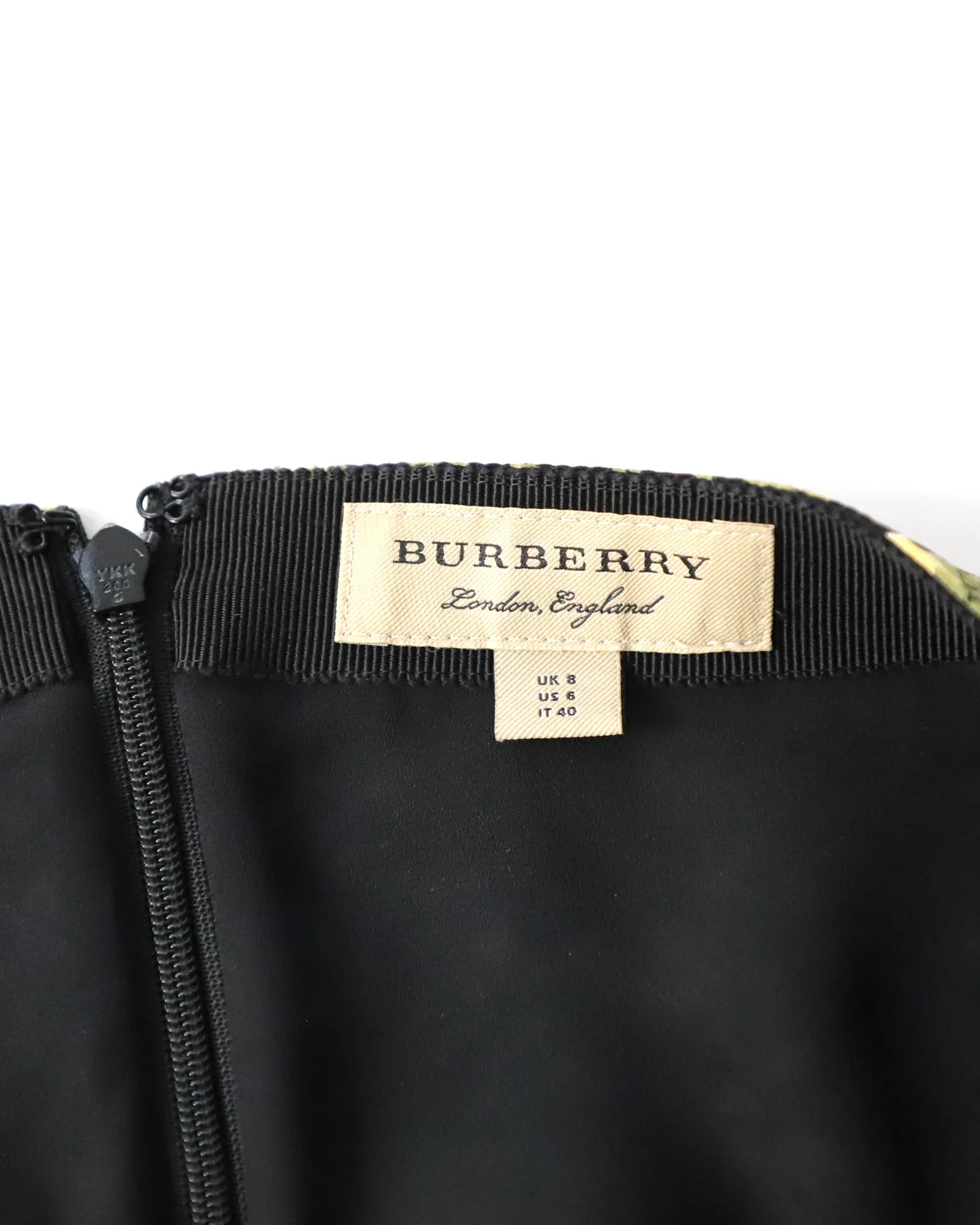 Burberry Zip-detailed Draped Floral Midi Skirt in Yellow and Green Silk