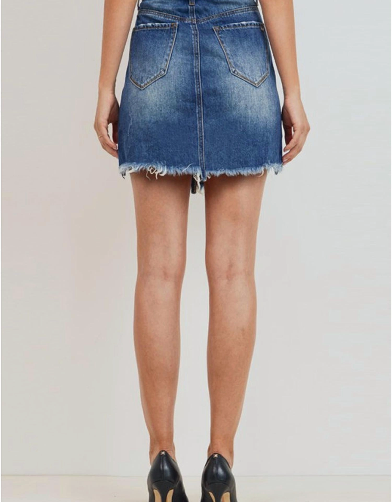 Button Down Midi Skirt In Blue