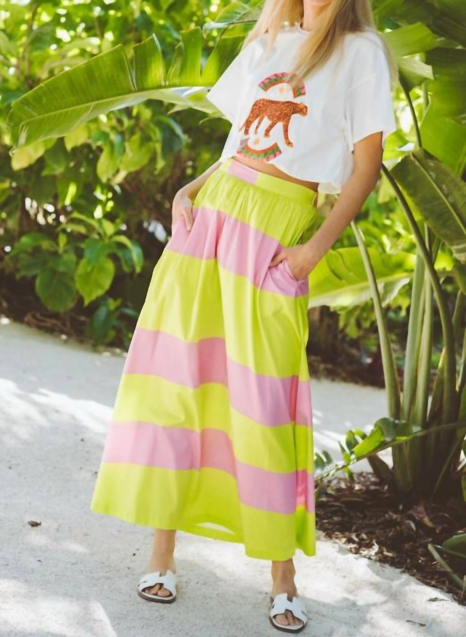 Cabana Stripe Skirt In Yellow