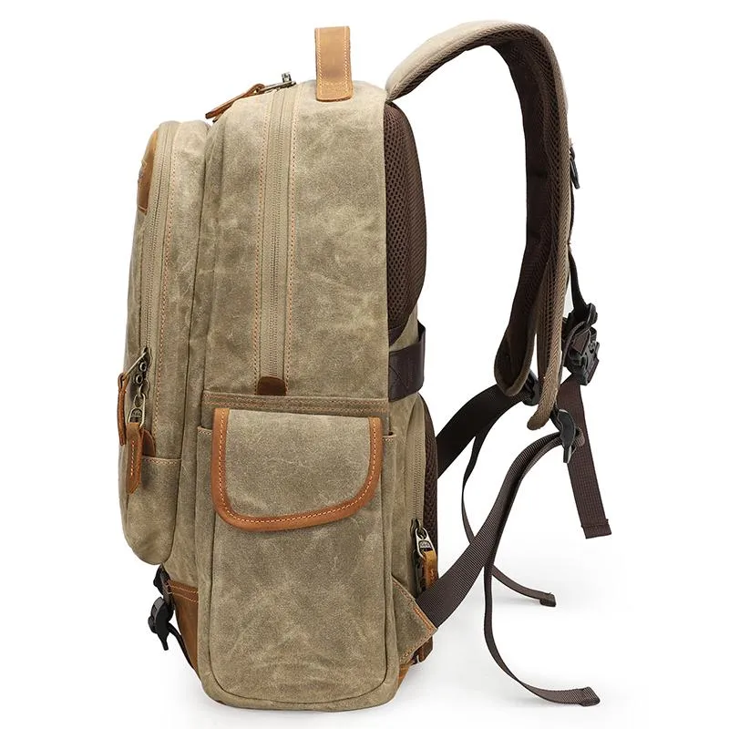 CANVAS WATERPROOF 15???? MENS LARGE NIKON CAMERA BACKPACK CANON CAMERA BAG DSLR CAMERA BAG FOR MEN